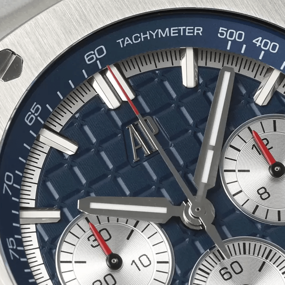 오데마피게 로얄오크 오프쇼어 크로노그래프 블루 다이얼 SS 블루 러버 밴드 44mm 26420