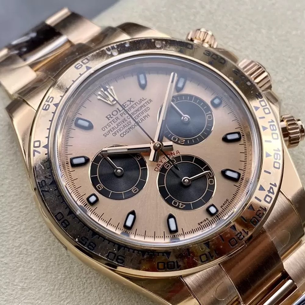 롤렉스 데이토나 크로노그래프 골드 다이얼 바인덱스 금통 RG 브레이슬릿 40mm 116505