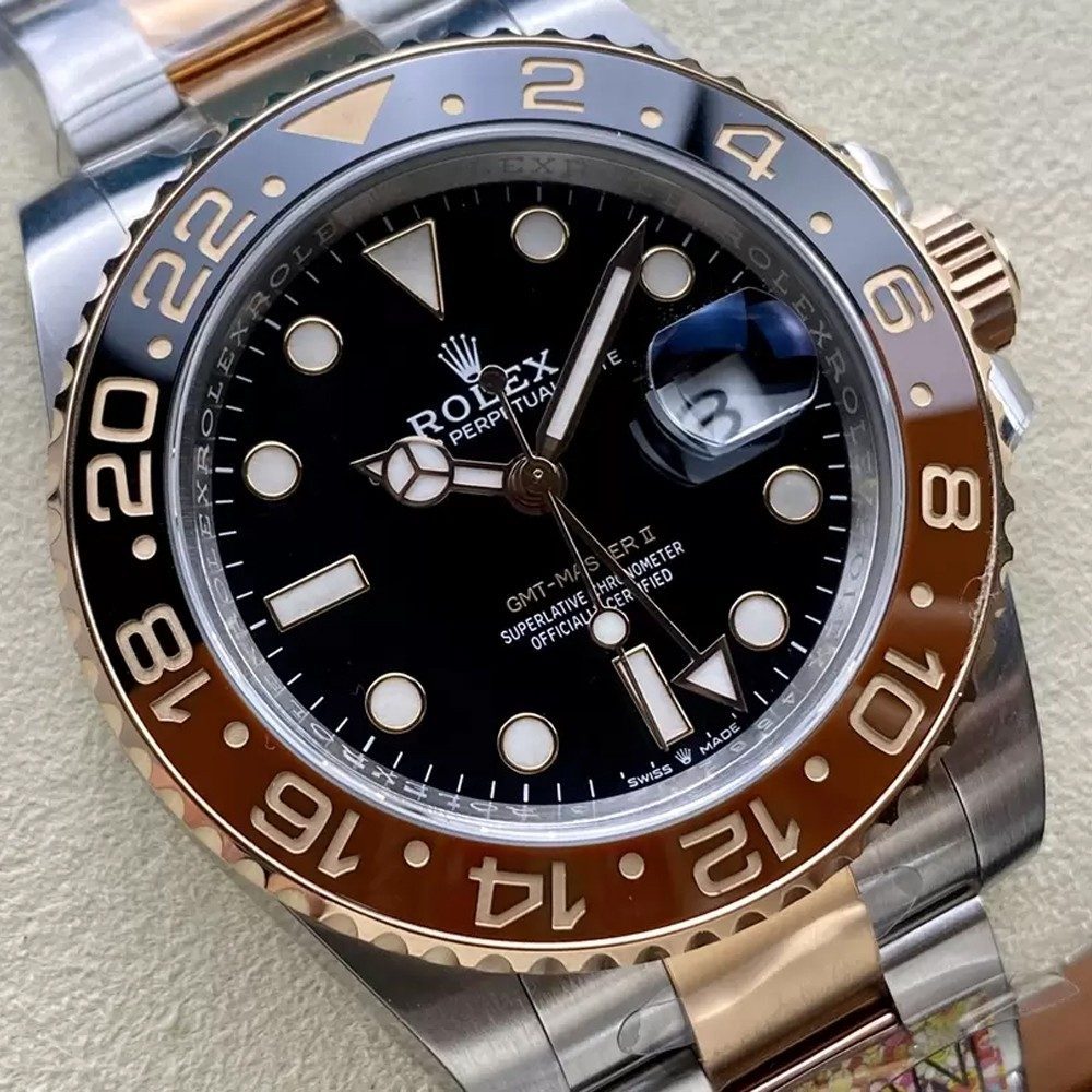 롤렉스 GMT 마스터2 루트비어 RG 콤비 오이스터 브레이슬릿 40mm 126711 CHNR