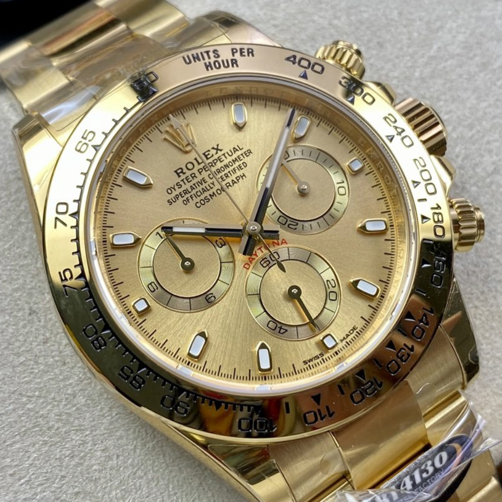 롤렉스 데이토나  크로노그래프 샴페인 다이얼 바인덱스 YG 금통 40mm 116508