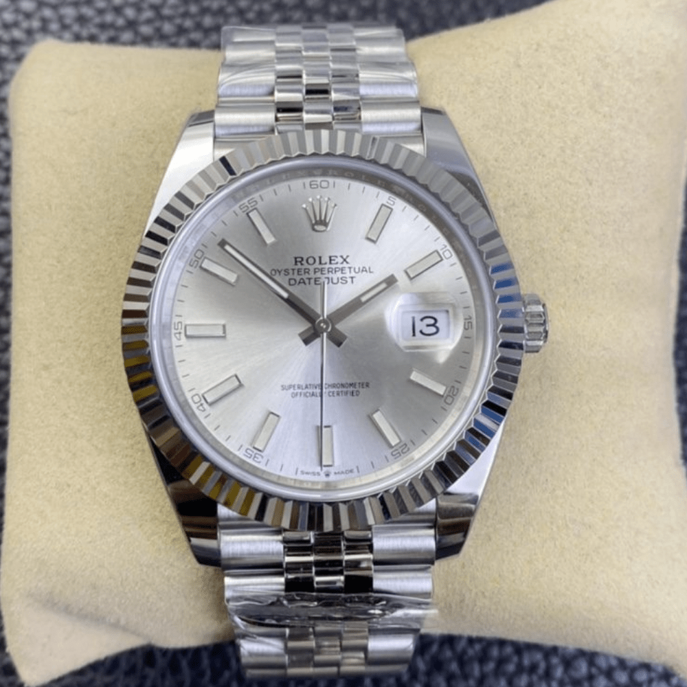 롤렉스 데이저스트 실버 다이얼 바인덱스 SS 쥬빌레 41mm 126334