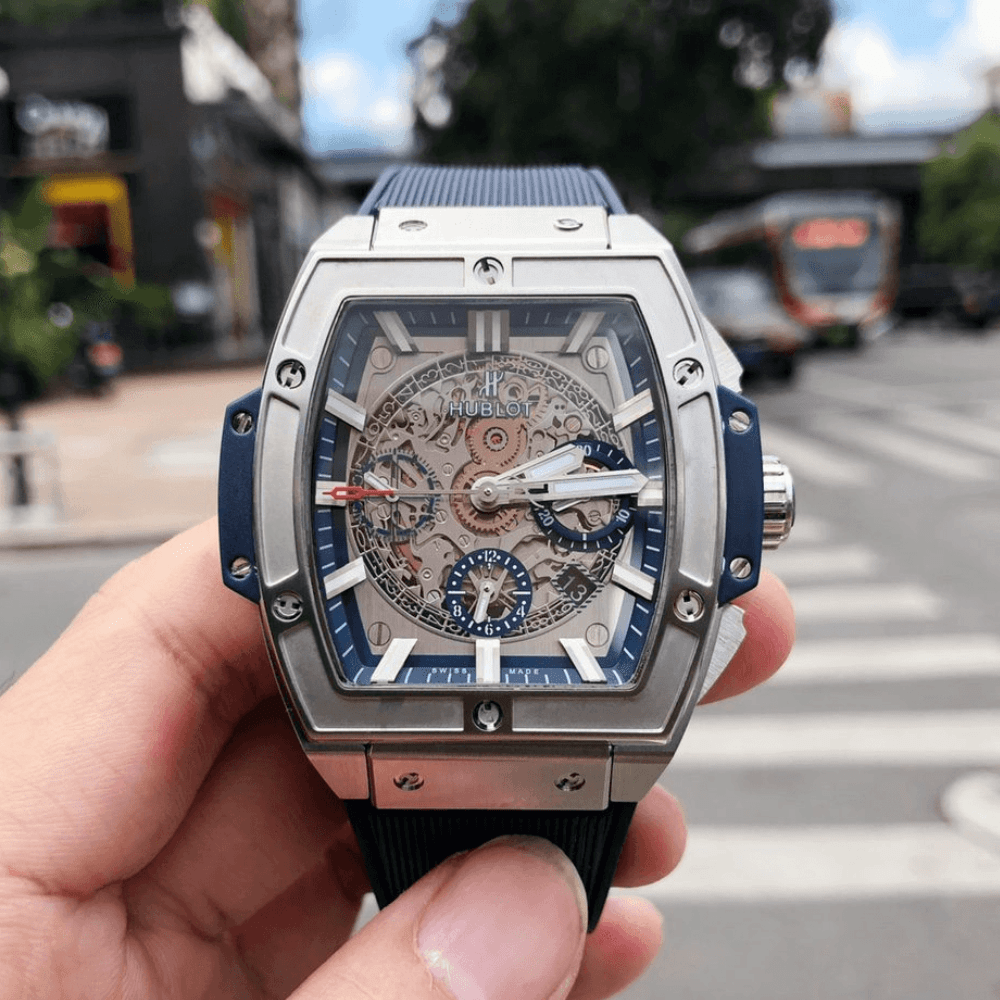 위블로 스피릿 오브 빅뱅 소울 크로노그래프 블루 러버 스트랩 45mm 601.NX.7170.LR