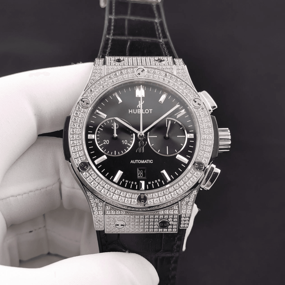 위블로 클래식 퓨전 크로노그래프 티타늄 블랙 다이얼 가즉 스트랩 45mm 521.NX.7170.LR