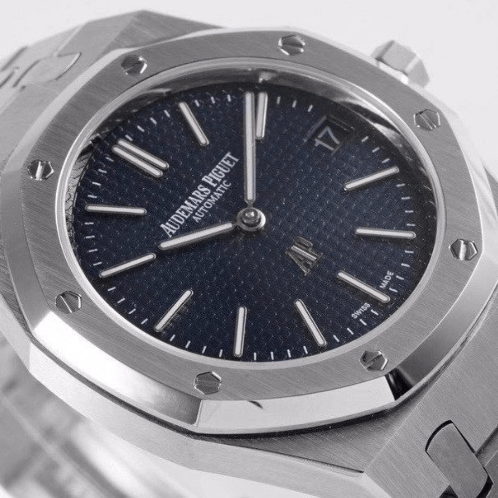 오데마피게 로얄오크 블루 텍스처 다이얼 스틸 SS 브레이슬릿 39mm 15202BC