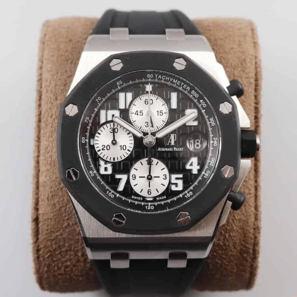 오데마피게 로얄오크 오프쇼어 블랙 다이얼 스틸 블랙 러버스트랩 V2 42mm 25940SK