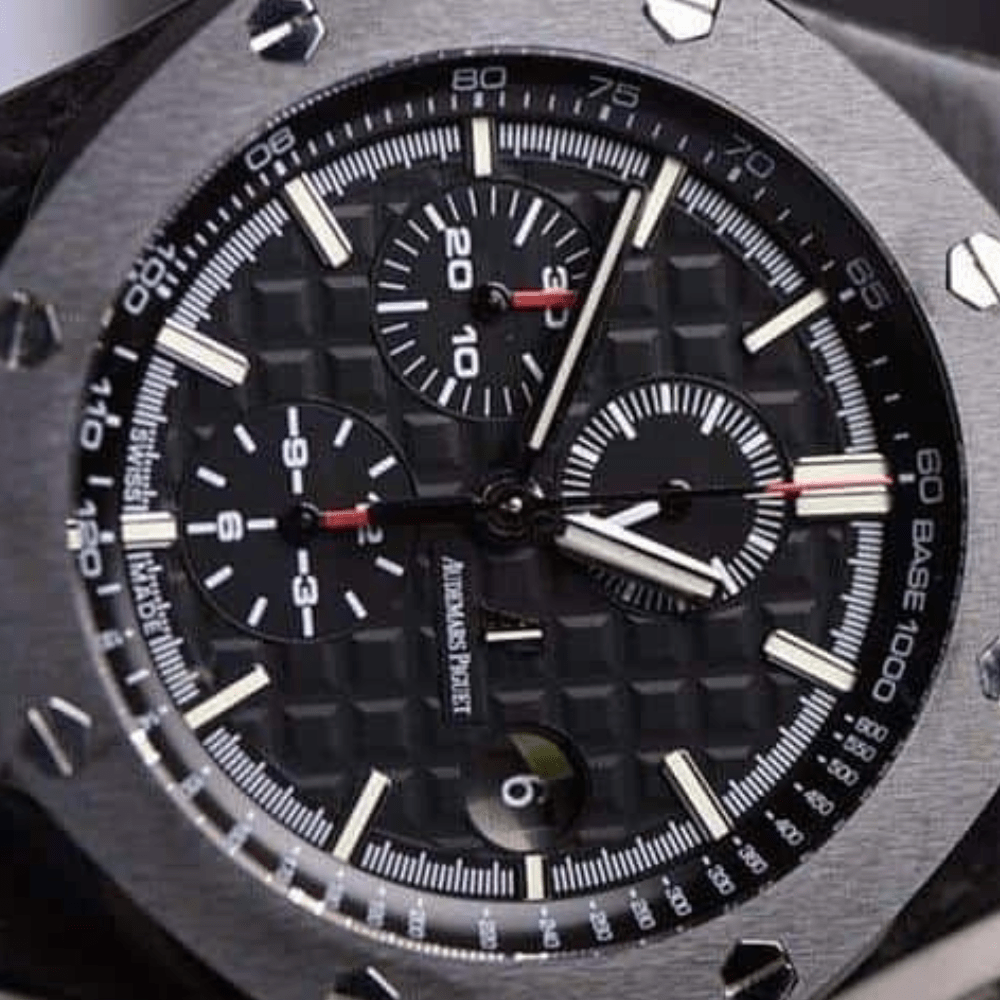 오데마피게 로얄오크 오프쇼어 블랙 다이얼 카본 블랙 러버스트랩 44mm 26400AU