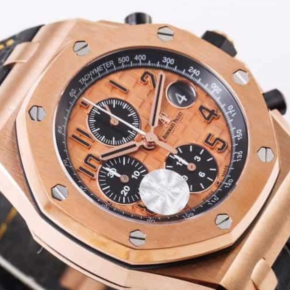 오데마피게 로얄오크 오프쇼어 로즈골드 다이얼 RG 가죽 스트랩 42mm 26470OR