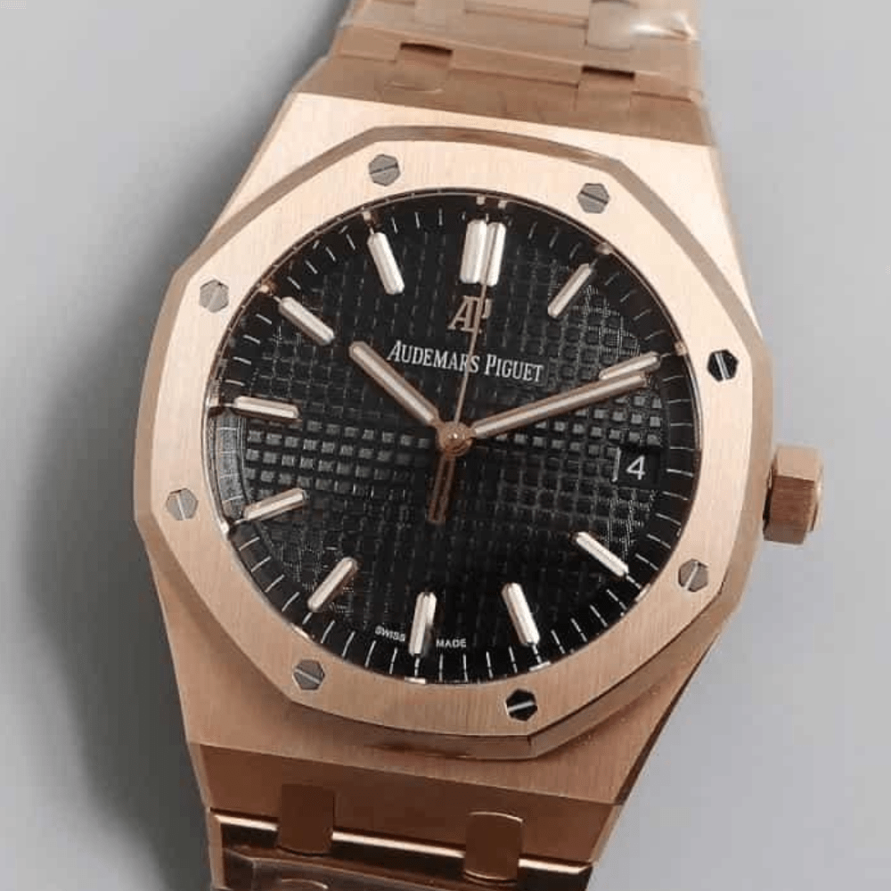 오데마피게 로얄오크 블랙 다이얼 로즈골드 금통 41mm 15500OR