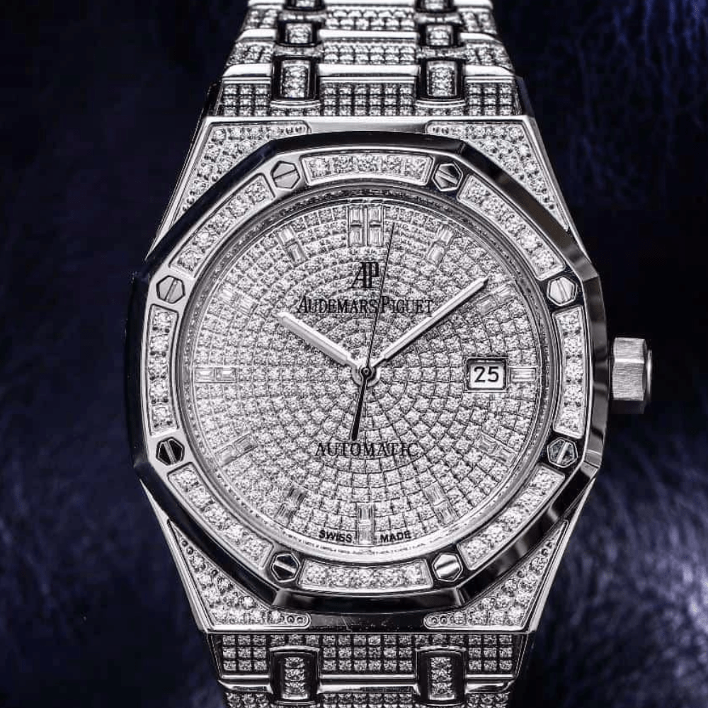 오데마피게 로얄오크 풀다이아 셋팅 화이트골드 41mm 15452BC