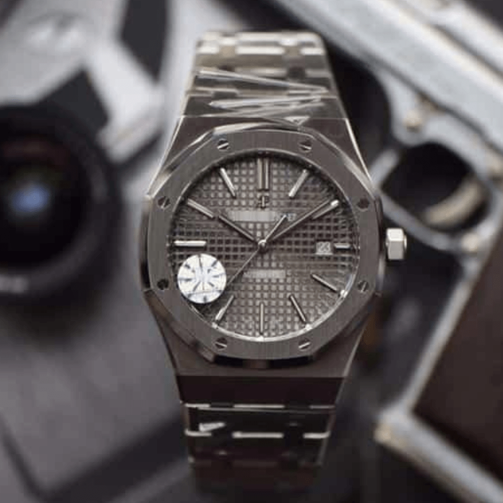 오데마피게 로얄오크 그레이 다이얼 스틸 SS 브레이슬릿 50주년 한정판 V5 41mm 15400ST