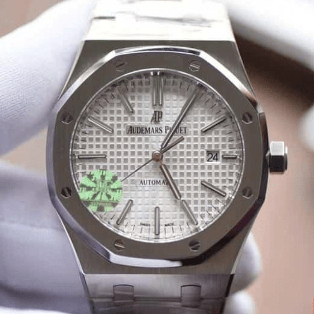 오데마피게 로얄오크 화이트 다이얼 스틸 SS 브레이슬릿 V5 41mm 15400ST