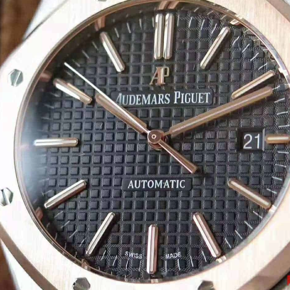 오데마피게 로얄오크 블랙 다이얼 로즈골드 콤비 41mm 15400