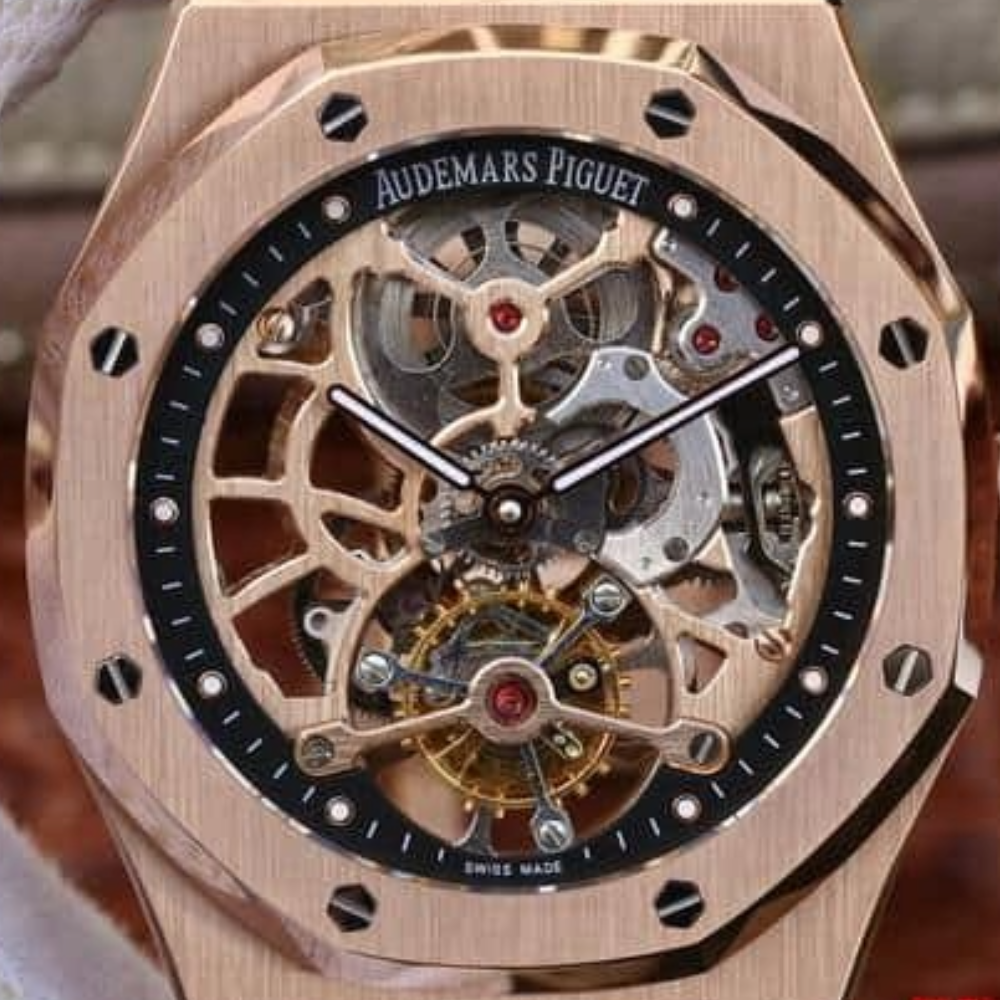 오데마피게 로얄오크 Extra-Plate 스켈레톤 투르비옹 로즈골드 금통 V2 41mm 26518