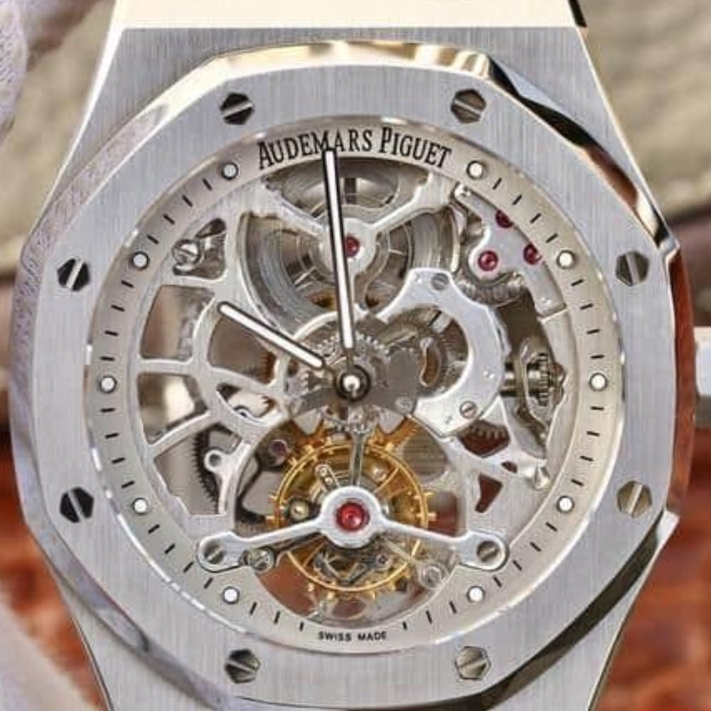 오데마피게 로얄오크 Extra-Plate 스켈레톤 투르비옹 스틸 SS 브레이슬릿 V2 41mm 26518