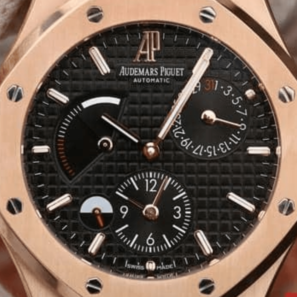 오데마피게 로얄오크 블랙 텍스처 다이얼 로즈골드 금통 41mm 26120