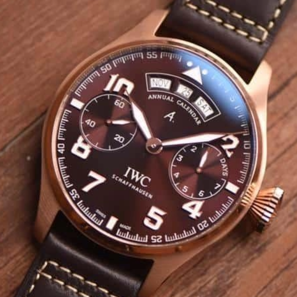 IWC 빅 파일럿 애뉴얼 캘린더 어린왕자 에디션 브라운 다이얼 레더 스트랩 46mm IW502706