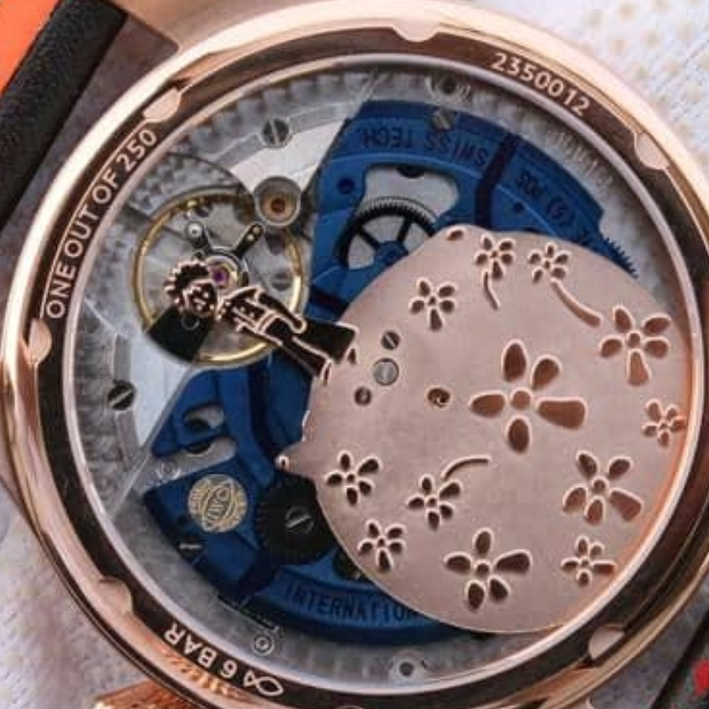 IWC 빅 파일럿 애뉴얼 캘린더 로즈골드 블루 다이얼 레더 스트랩 46mm IW502701