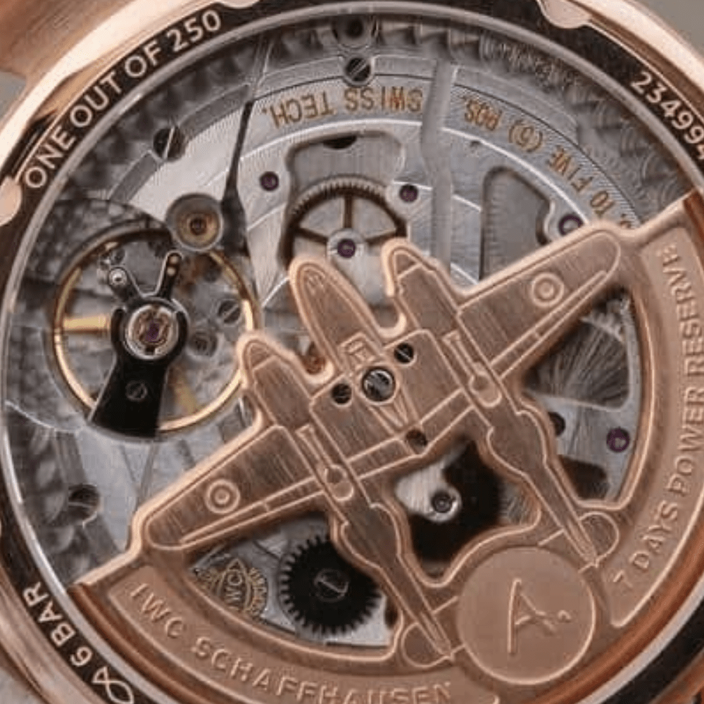 IWC 빅 파일럿 애뉴얼 캘린더 로즈골드 블랙 다이얼 레더 스트랩 46mm IW502706