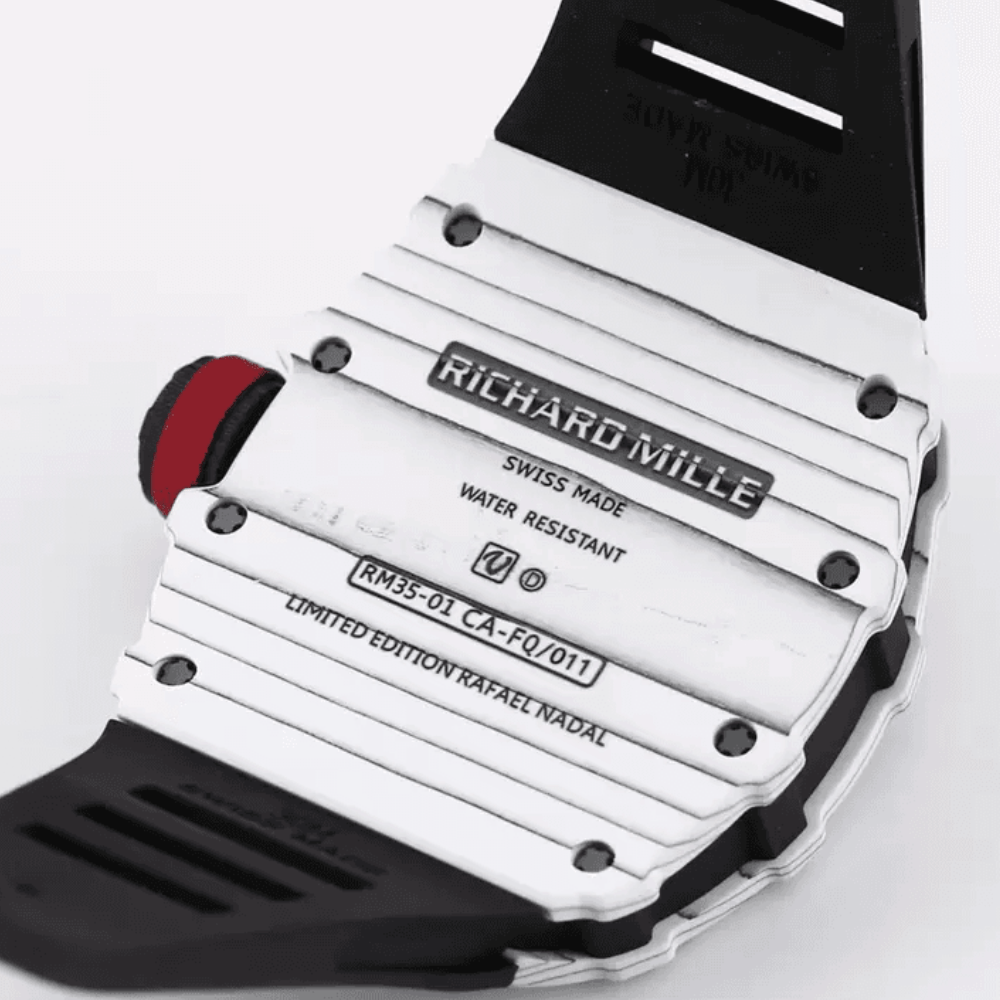 리차드밀 라파엘 나달 화이트 카본 스켈레톤 다이얼 블랙 러버 스트랩 RM35-01