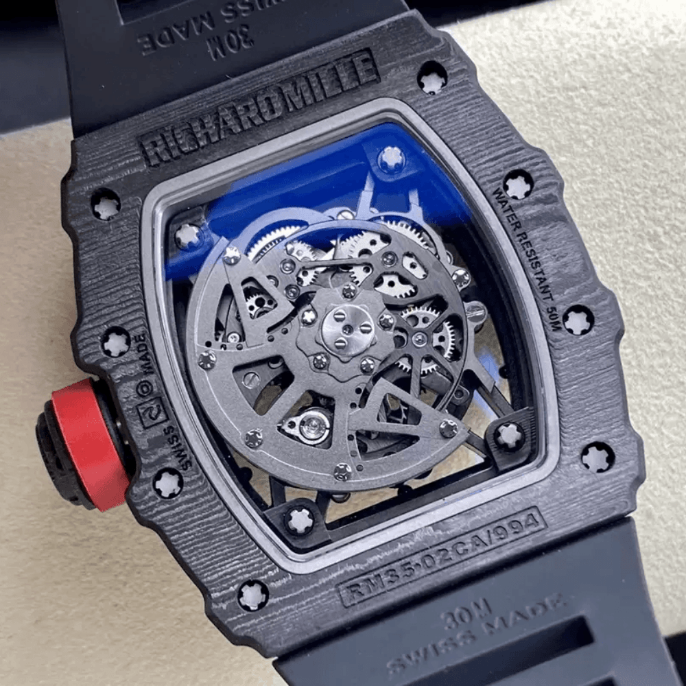 리차드밀 라파엘 나달 블랙 카본 스켈레톤 다이얼 블랙 러버 스트랩 RM35-02