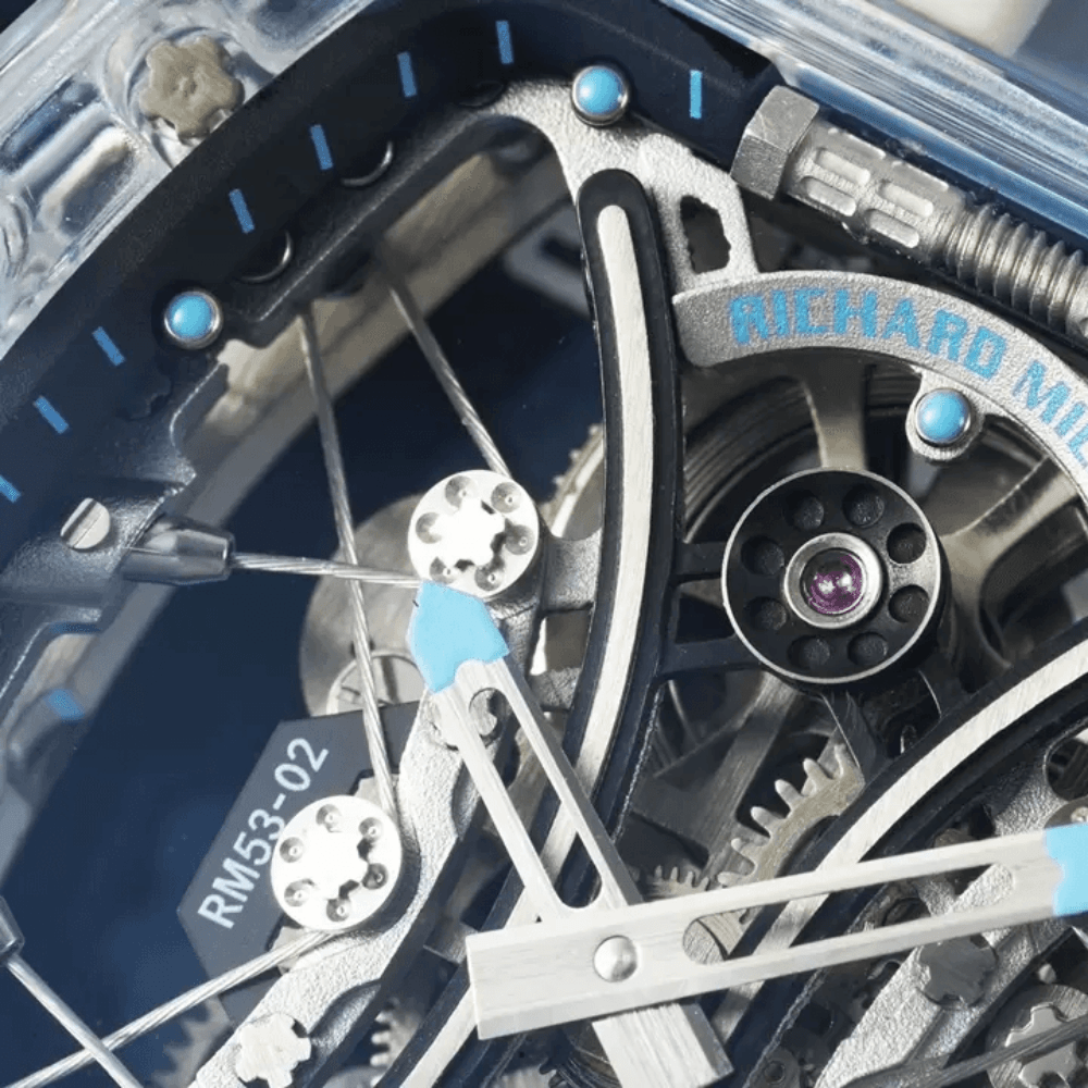 리차드밀 트랜스페어런트 사파이어 블루 러버 스트랩 RM53-02