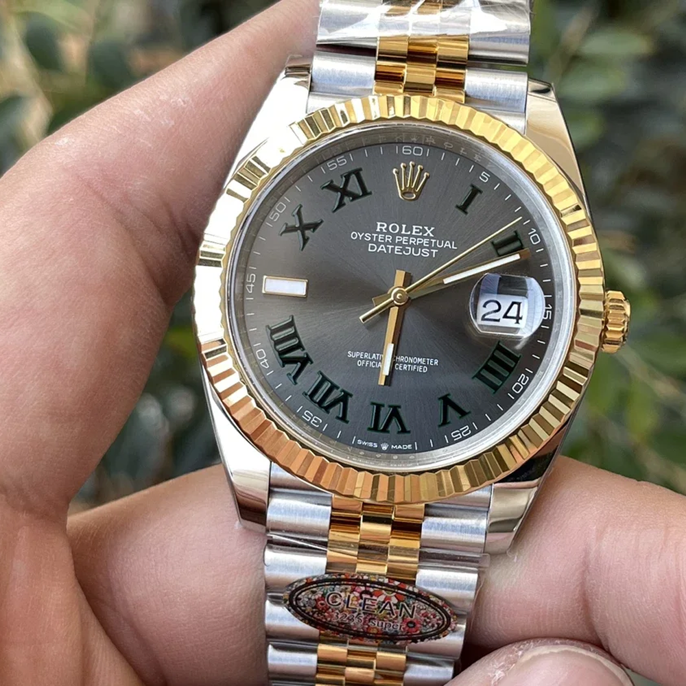 롤렉스 데이저스트 그레이 로만 다이얼 윔블던 YG 콤비 쥬빌레 41mm 126333