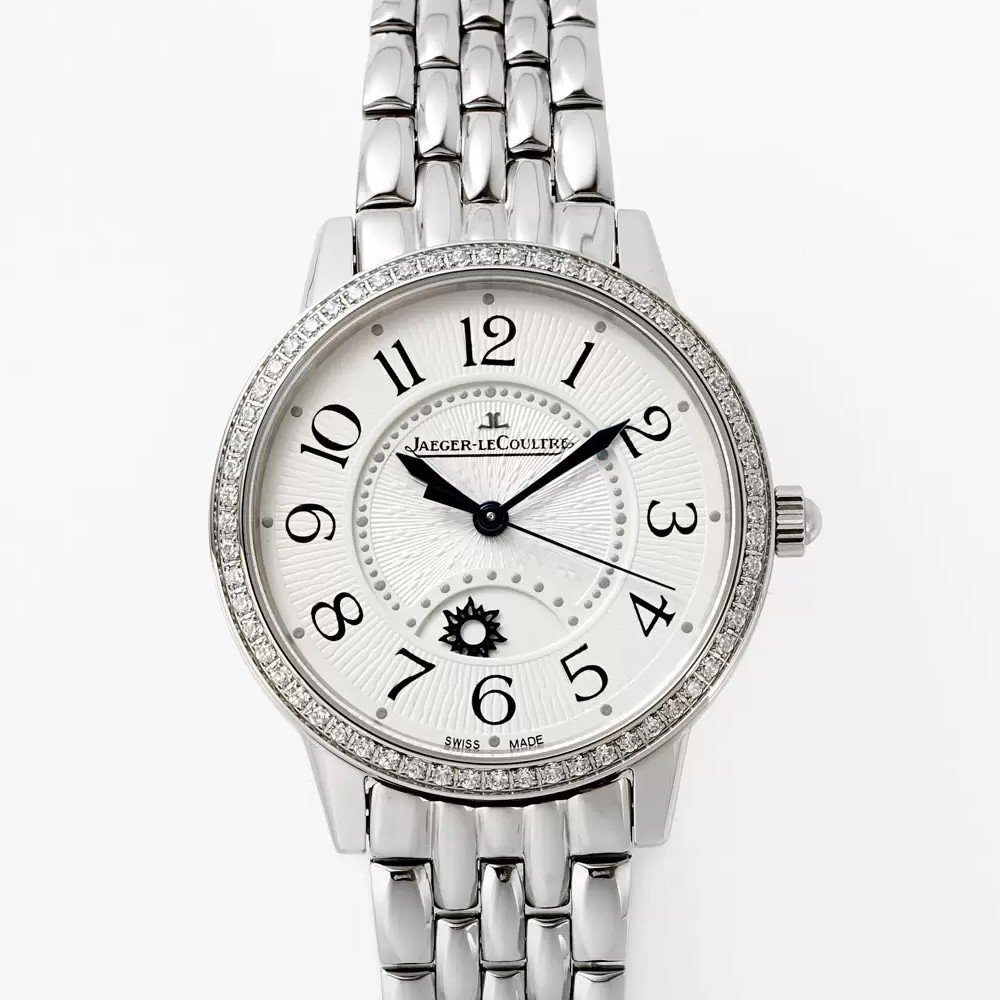 예거 르쿨트르 레이디 랑데부 클래식 나잇&데이 화이트골드 다이아베젤 SS 브레이슬릿 34mm Q3448130