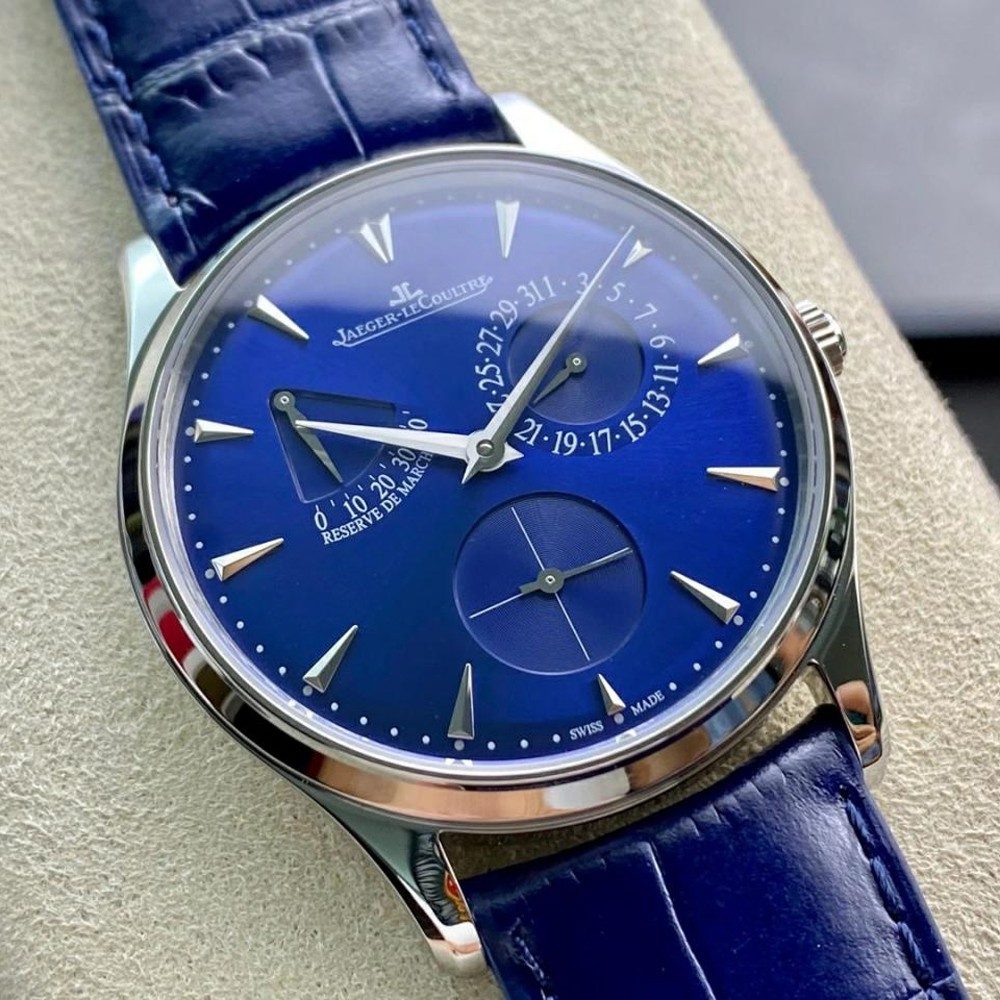 예거 르쿨트르 마스터 울트라 씬 레저브 드 마르쉐 화이트골드 레더 스트랩 39mm Q1378480