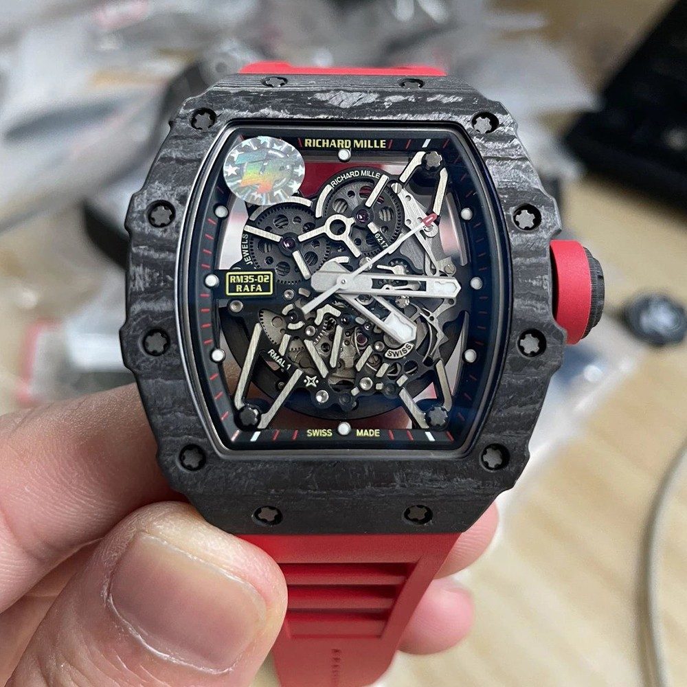리차드밀 라파엘 나달 블랙 NTPT 카본 스켈레톤 다이얼 레드 러버 스트랩 V4버전 RM35-02