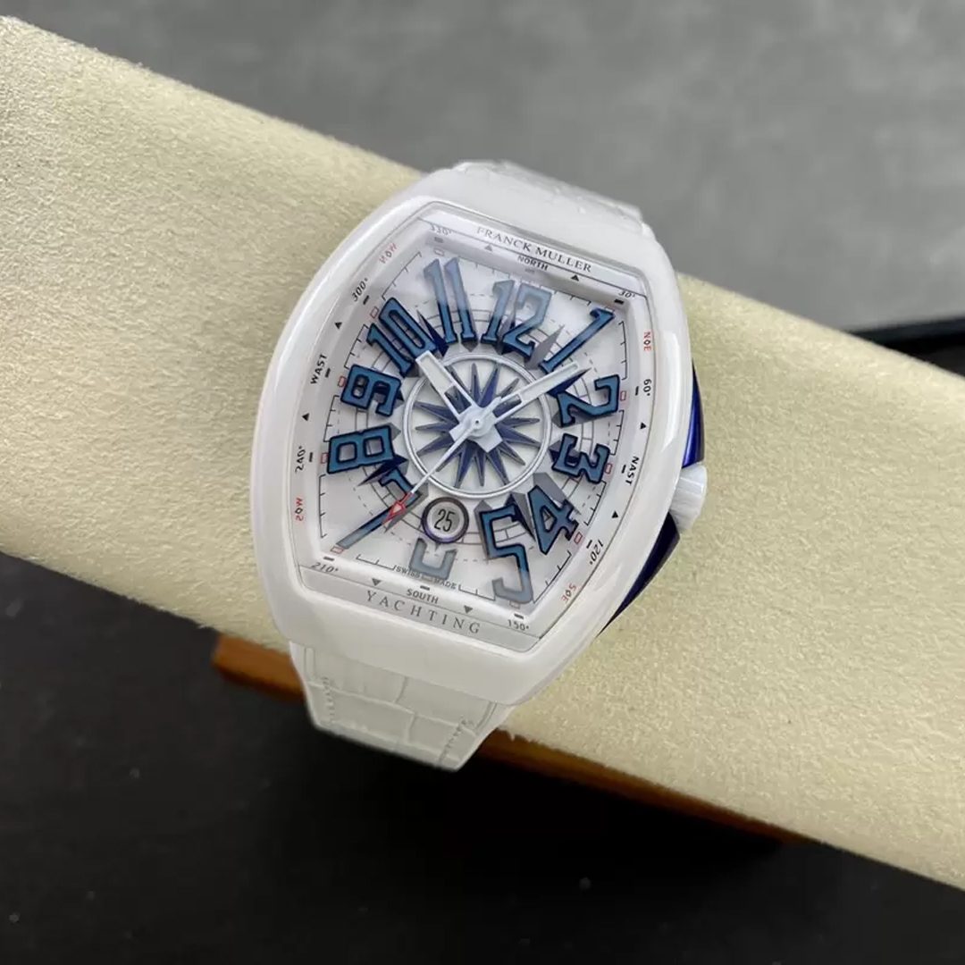 프랭크 뮬러 뱅가드 화이트 세라믹 블루 포인트 다이얼 한정판 45mm V45