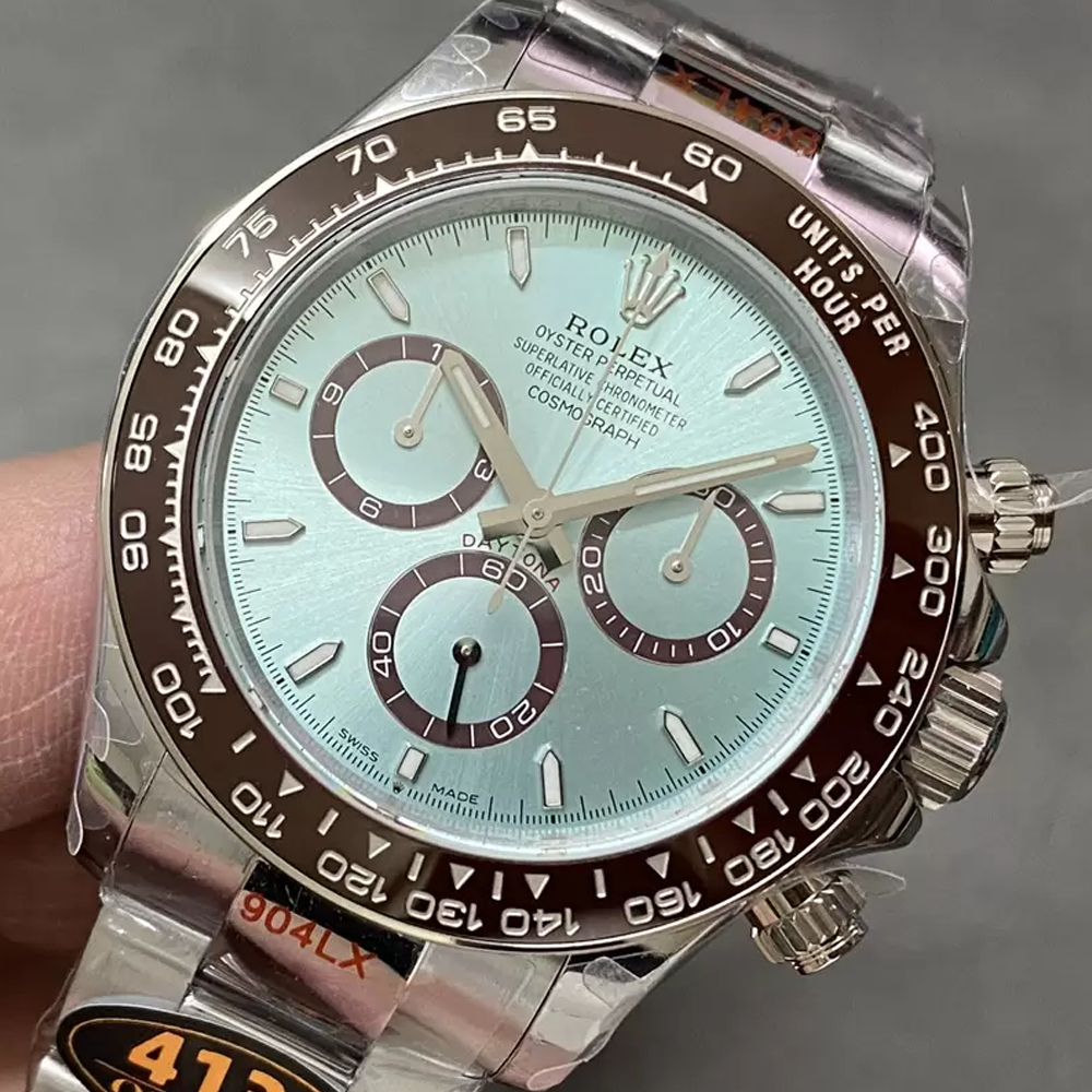 롤렉스 데이토나 크로노그래프 아이스블루 다이얼 바인덱스 SS 브레이슬릿 40mm (텅스텐 헤비버전) 126506