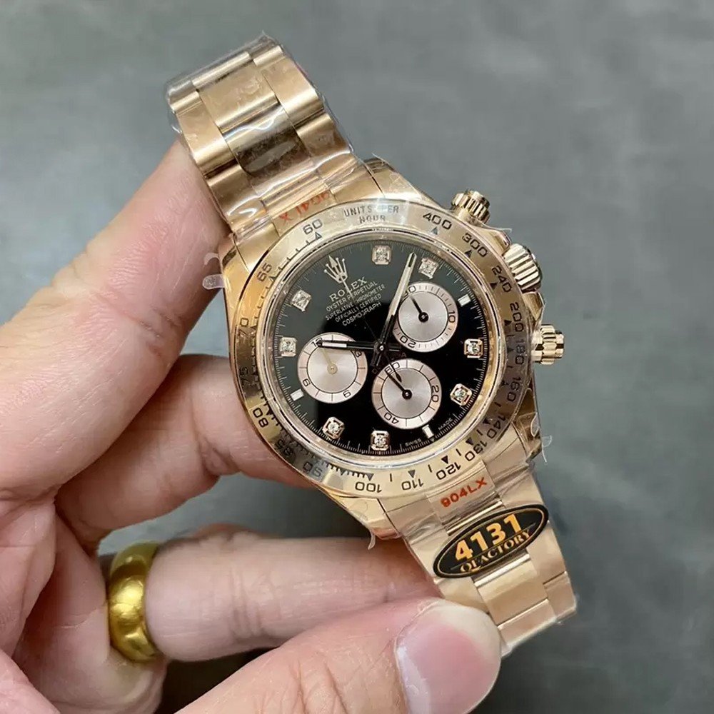 텅스텐 롤렉스 데이토나 크로노그래프 블랙 다이얼 8P다이아 RG 금통 40mm (텅스텐 헤비버전) 126506