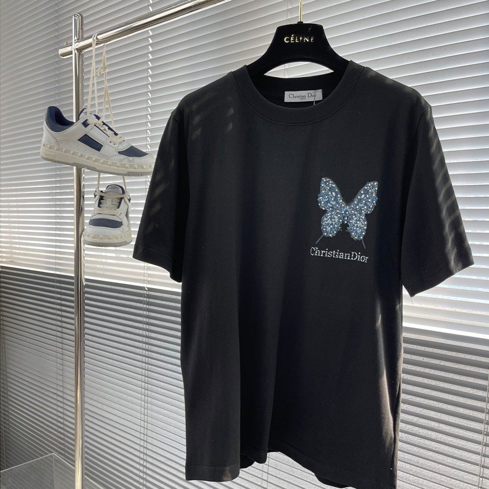 디올 24SS 나비로고 반팔 티셔츠 블랙