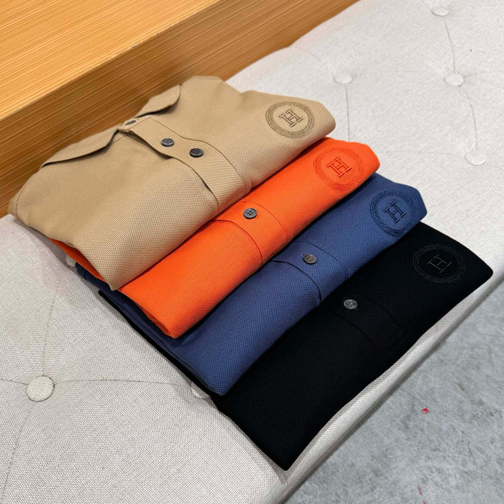 에르메스 24SS 자수로고 코튼 폴로 반팔 티셔츠