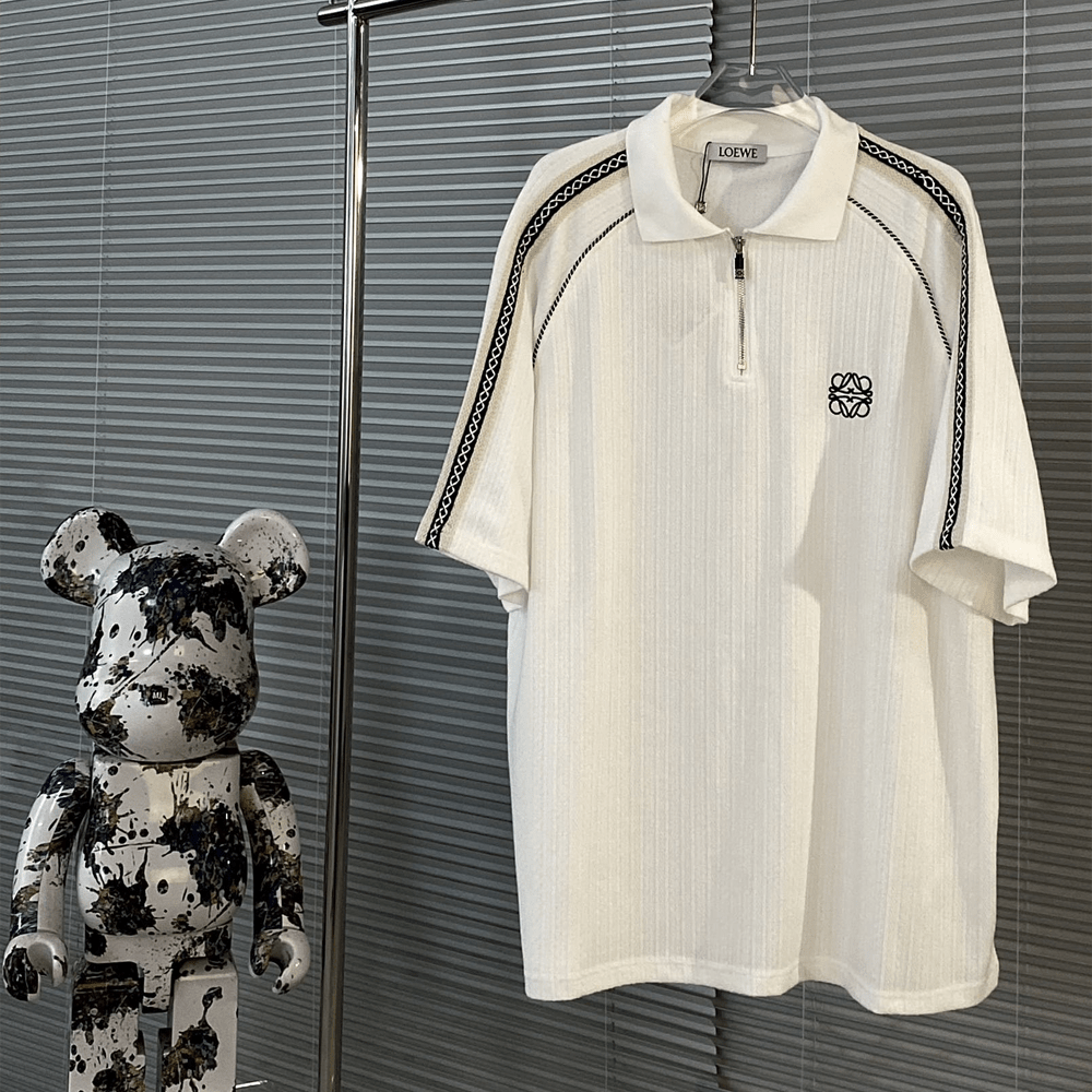 로에베 24SS 트위스트 폴로 반팔 티셔츠 화이트