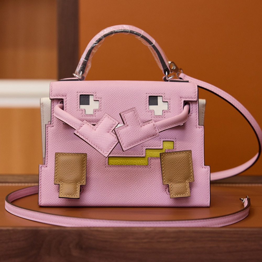 에르메스 올수공 켈리 돌 피코 백 핑크 팔라듐 하드웨어