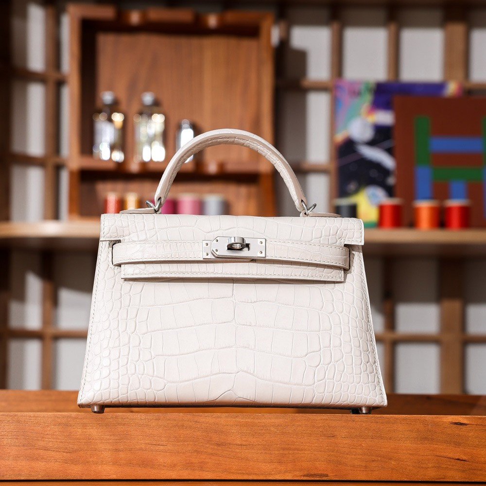 에르메스 올수공 엘리게이터 미니 켈리 팔라듐 하드웨어