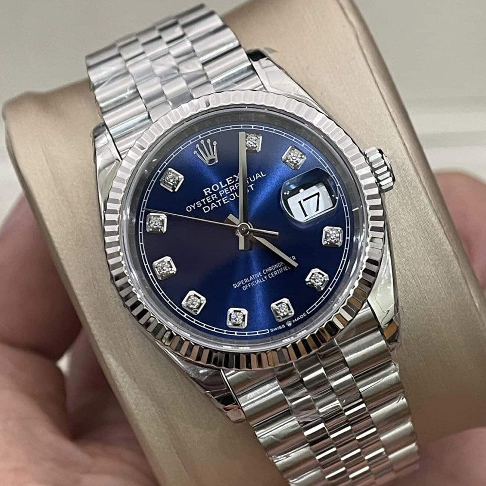 롤렉스 데이저스트 청판 다이얼 10P 다이아  SS 쥬빌레 41mm 126334