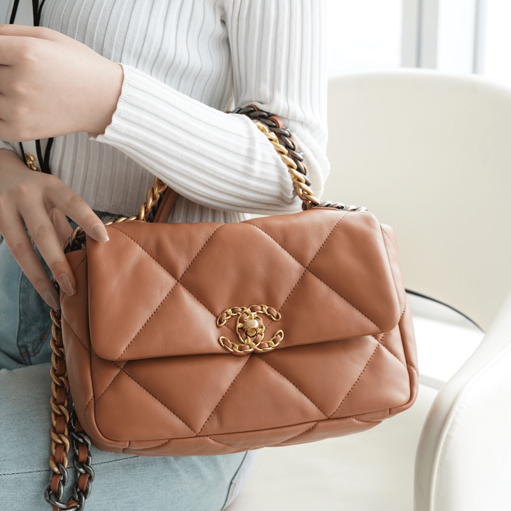 팬더샵 샤넬 19백 스몰 체인 램스킨 캬라멜