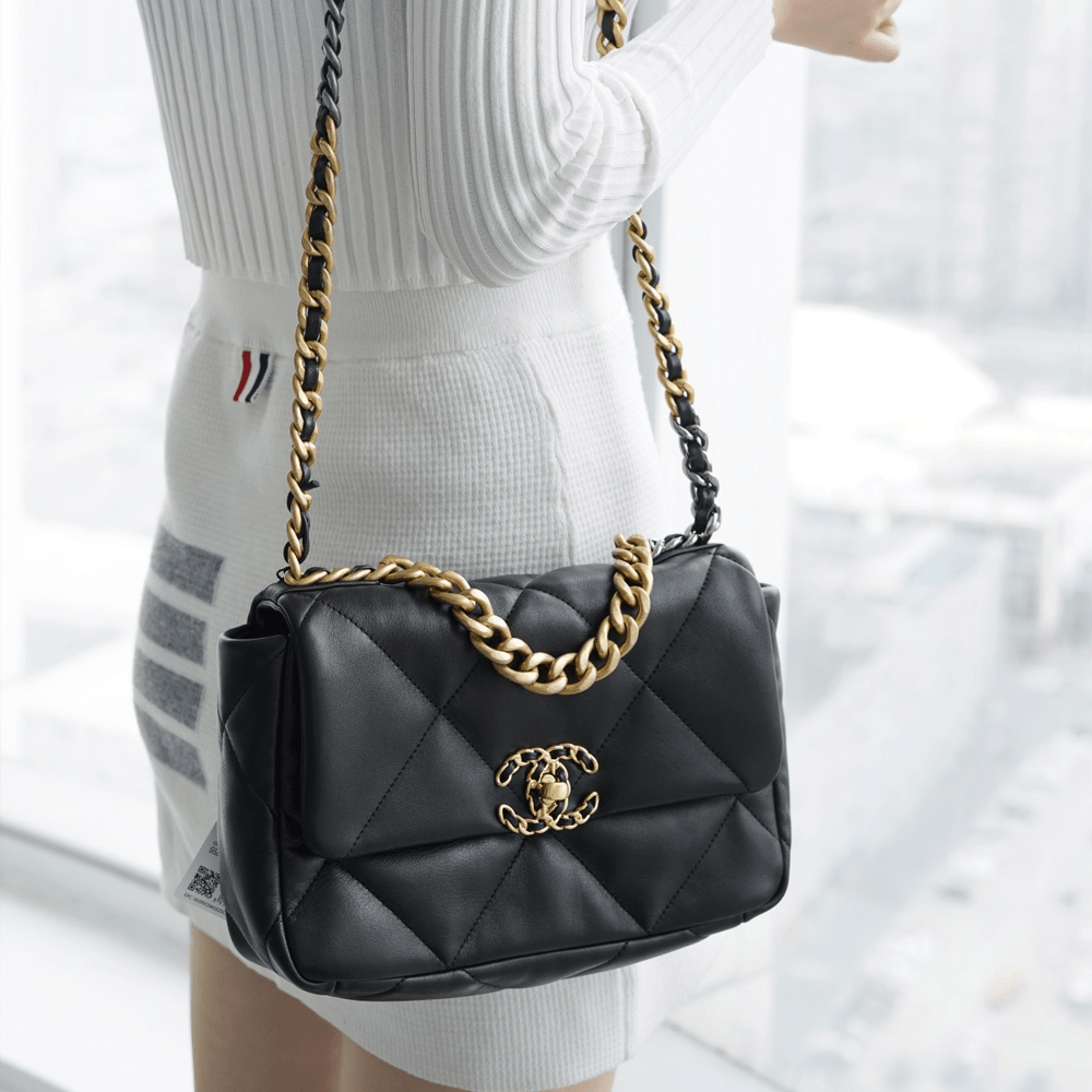 팬더샵 샤넬 19백 스몰 체인 램스킨 블랙