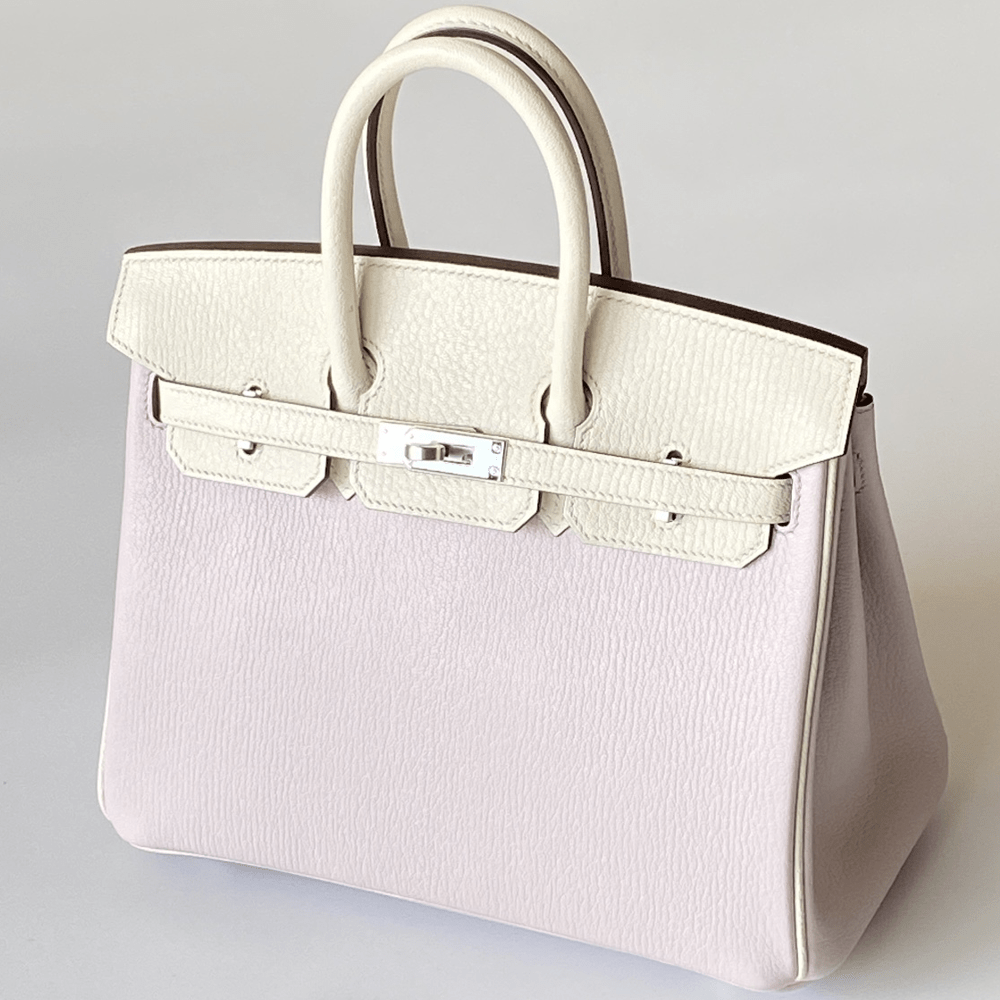 에르메스 올수공 버킨 25 투톤 핑크/화이트 스페셜 오더 쉐브르 가죽