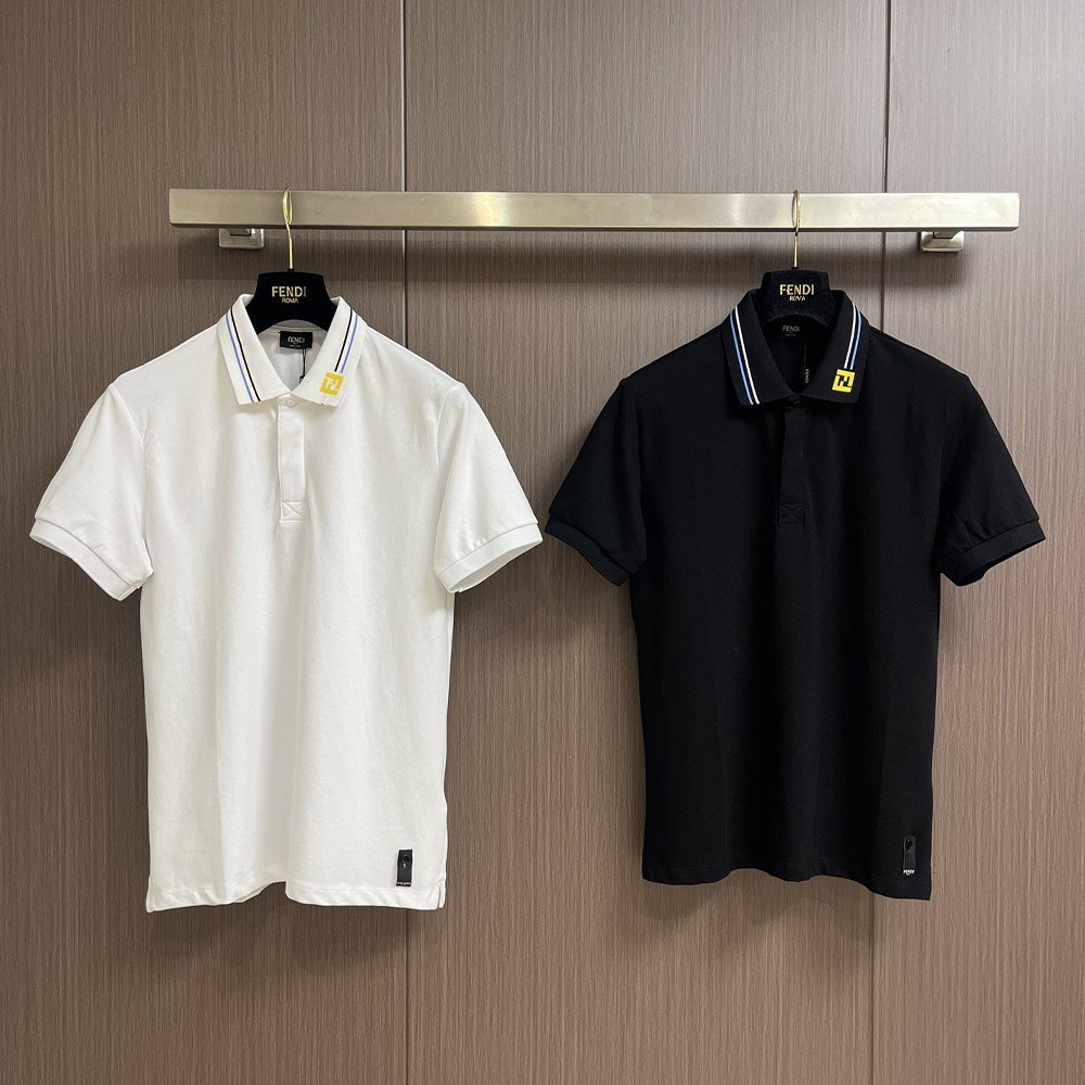 펜디 24SS 클래식 카라 로고 반팔 티셔츠