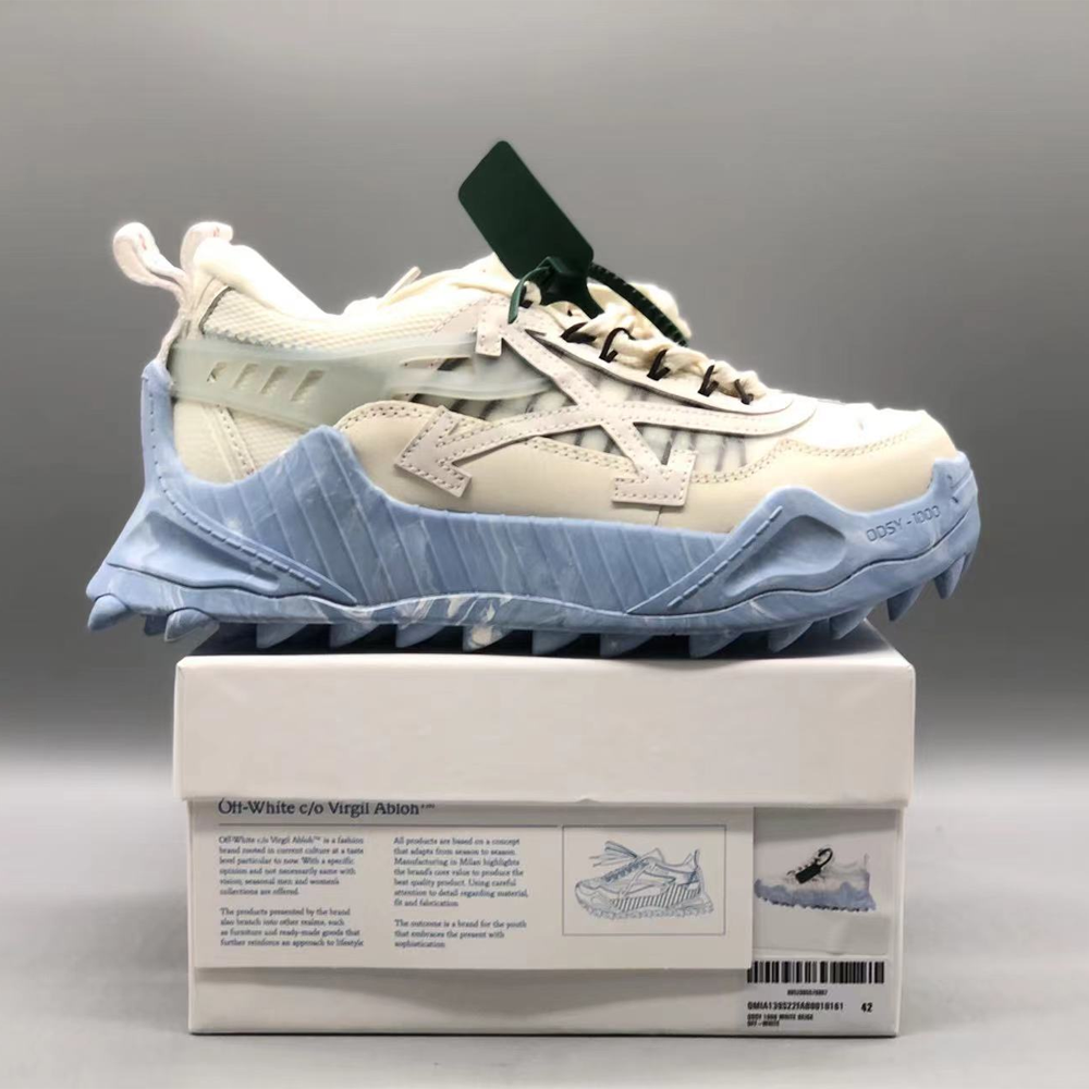 오프화이트 오드시 화이트 블루 스니커즈