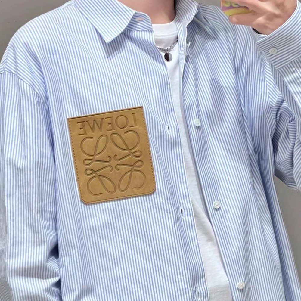 로에베 24SS 포켓 로고 스트라이프 셔츠