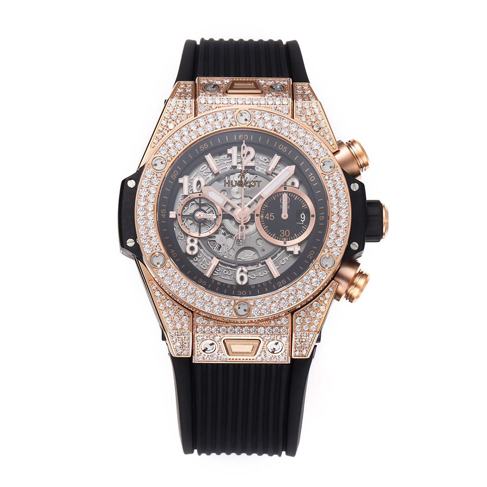 위블로 빅뱅 유니코 티타늄 로즈골드 풀다이아 세팅 44mm 421.OX.1180.RX.1104