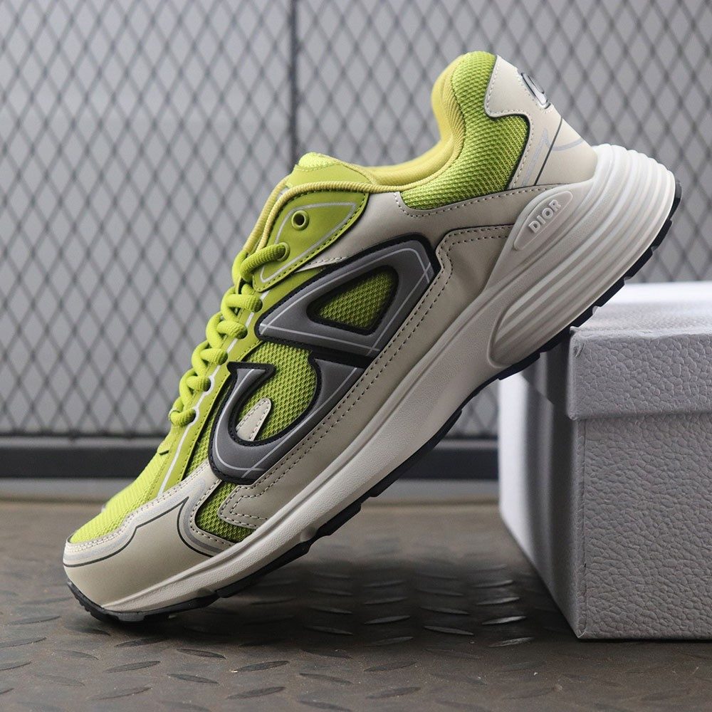 디올 B30 스니커즈 옐로우 화이트 메시 & 테크니컬 패브릭