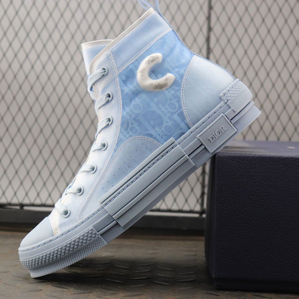 디올 B23 하이 오블리크 캔버스 스카이 블루