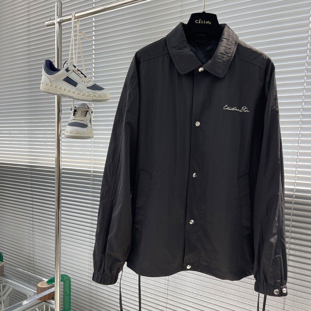 디올 블랙 테크니컬 패브릭 블루종 자켓