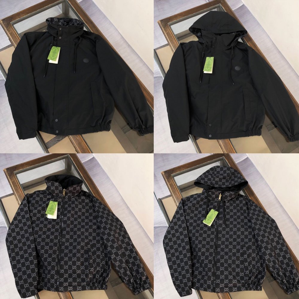 구찌 리버서블 GG 립스탑 나일론 재킷