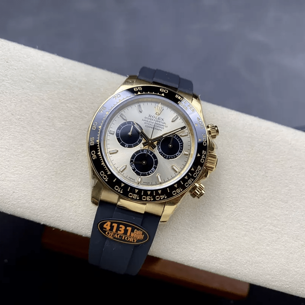 롤렉스 크로노그래프 데이토나 옐로우골드 다이얼 바인덱스 YG 러버밴드 40mm (텅스텐 헤비버전) 126518